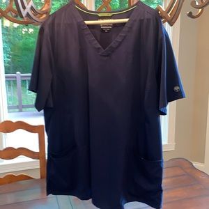 Navy 3x womens navy scrub top